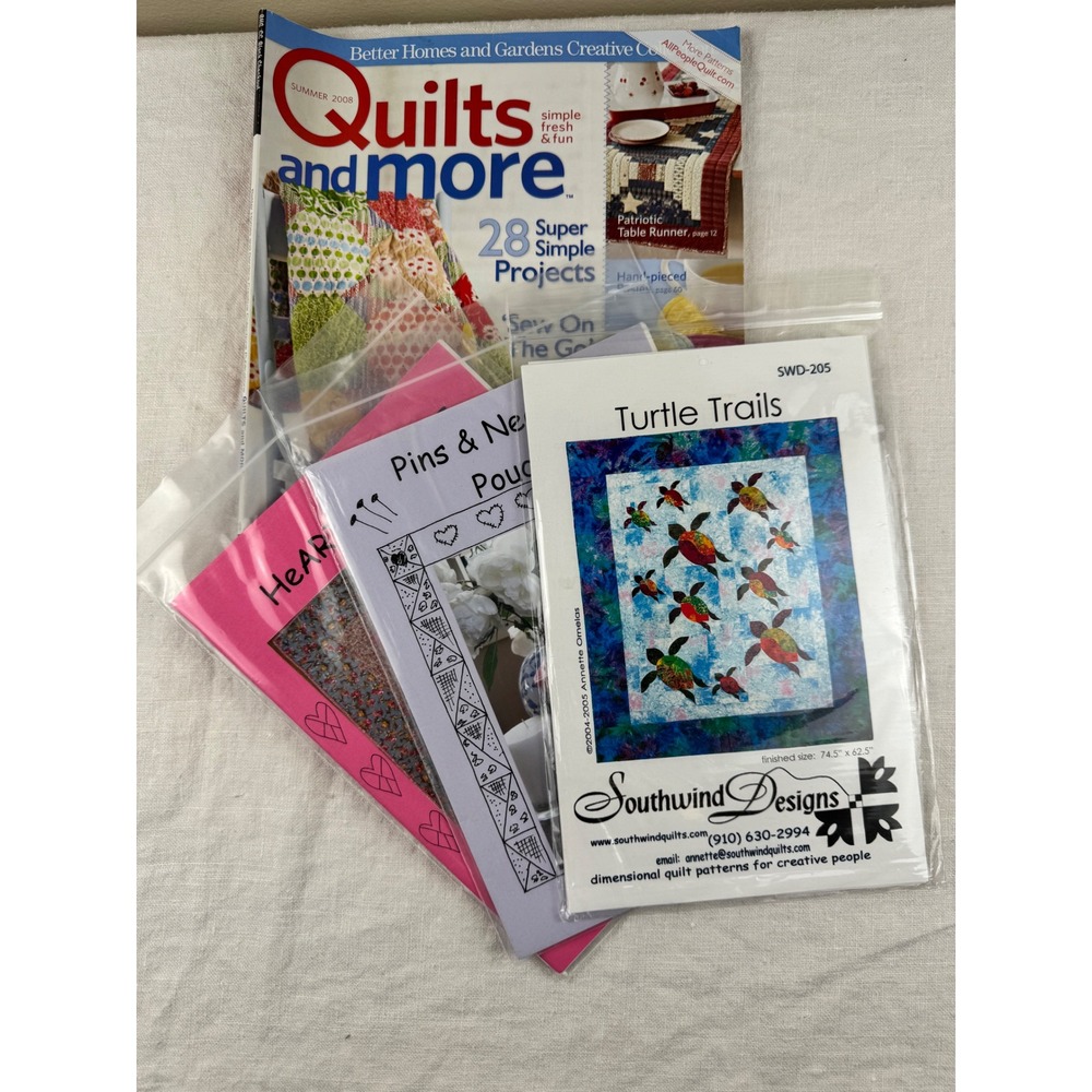 Quilting Pattern Lot Southwind Designs Turtle Trails Hearts of Love Magazine